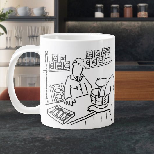 Huisdierwinkel Werknemer Hond Winkelen Grote Koffiekop
