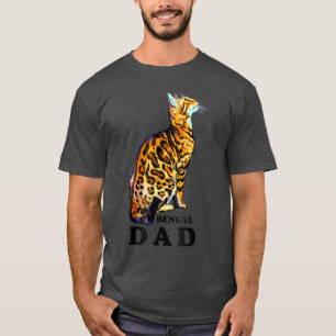 Huiselijk Bengalen Kat Papa T-shirt