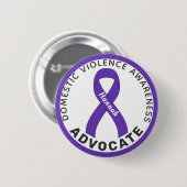 Huiselijk geweld Advocate Ribbon White Button (Voorkant /achterkant)