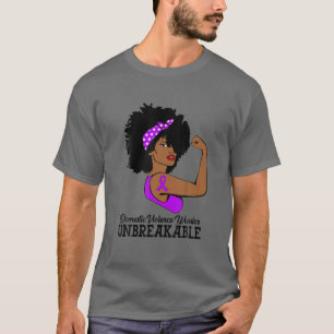 Huiselijk geweld arrior onbreekbare sterke vrouw t-shirt