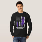 Huiselijk geweld bewustzijn paarse lint vlag t-shirt (Voorkant volledig)