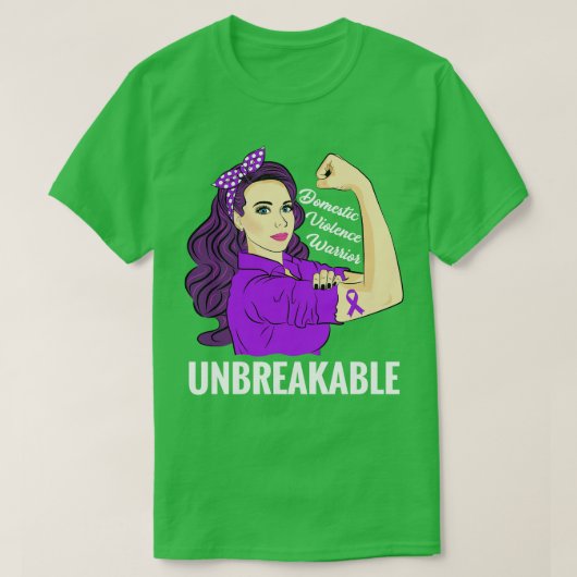 Huiselijk Geweld Bewustzijn Warrior Unbreakable Su T-shirt (Design voorkant)