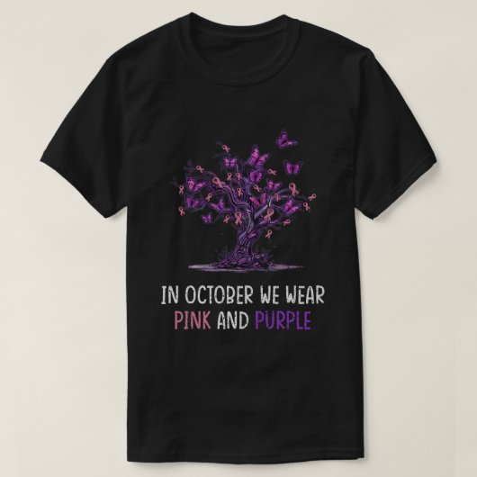 Huiselijk geweld Borstkanker Awareness Month TR T-shirt (Design voorkant)