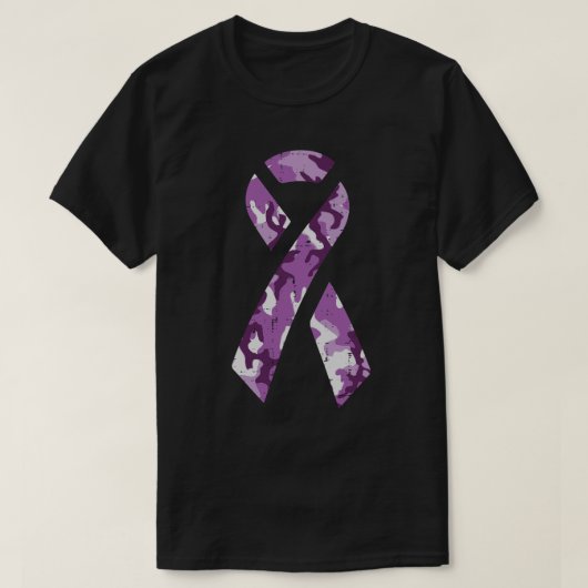 Huiselijk geweld Camo Paarse Ribbon Awareness K T-shirt (Design voorkant)