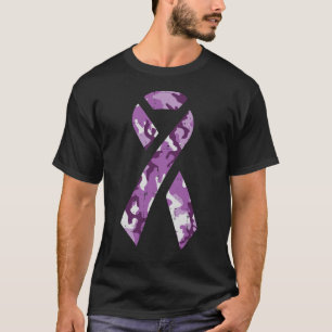 Huiselijk geweld Camo Paarse Ribbon Awareness K T-shirt