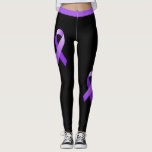 Huiselijk geweld DV Bewustzijn Paarse lint Leggings<br><div class="desc">Dit ontwerp werd gecreeerd door digitale kunst. Het kan worden gepersonaliseerd door de aanpassingsknoop te klikken en de kleur te veranderen, een naam, initialen of uw favoriete woorden toe te voegen. Neem contact met me op colorflowcreations@gmail.com als je dit ontwerp op een ander product wilt gebruiken. Koop mijn oorspronkelijke abstracte...</div>