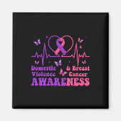 Huiselijk geweld & kamp; Borstkanker Bewustzijn Mo Magneet (Voorkant)