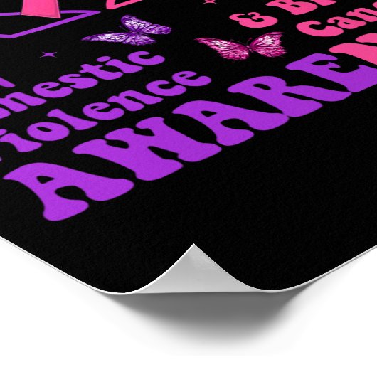 Huiselijk geweld & kamp; Borstkanker Bewustzijn Mo Poster (Hoek)