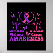 Huiselijk geweld & kamp; Borstkanker Bewustzijn Mo Poster (Voorkant)