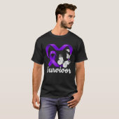 Huiselijk geweld Overlevende paarse hartafwijking T-shirt (Voorkant volledig)