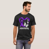 Huiselijk geweld Overlevende paarse hartafwijking T-shirt (Voorkant volledig)