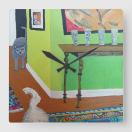 Huiselijk geweld vierkante klok