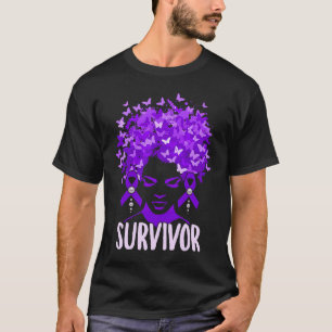 Huiselijk geweld Vrouwen paarse vlinders Survivo T-shirt