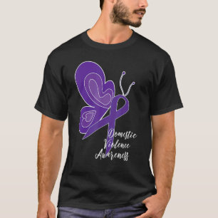 Huiselijk geweldbewustzijn Misbruik Paarse lintbus T-shirt