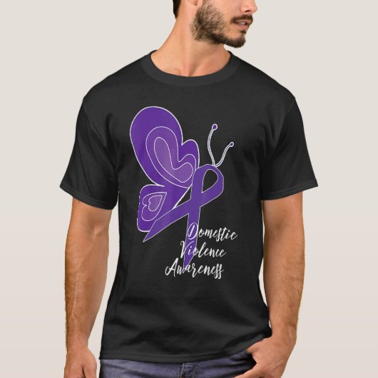 Huiselijk geweldbewustzijn Misbruik Paarse lintbus T-shirt (Voorkant)