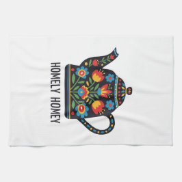 Huiselijk huis theepot ontwerp theedoek