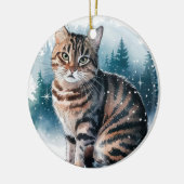 Huiselijk Tabby Cat Circle Christmas Ornament (Links)