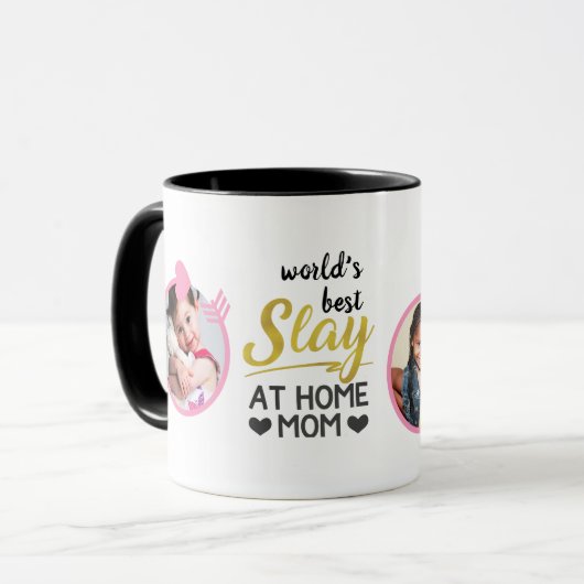 Huiselijke Gangsta FUNNY MOM Quote FOTO Cadeau Mok (Voorkant links)
