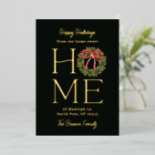 Huiselijke Groet FOIL Kerst verhuisbericht Folie Feestdagenkaart (Staand Voorkant)