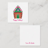 Huiselijke mini kerst-kersthuis notitiekaartje (Voorkant / Achterkant)