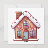 Huiselijke peperkoek Kersthuis Feestdagenkaart (Achterkant)