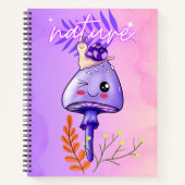huiselijkheid kawaii paddestoel en slak notitieboek (Voorkant)