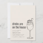 Huisfeest Uitnodiging met Cocktail (Voorkant)