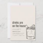 Huisfeest Uitnodiging met Cocktail (Voorkant)