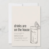 Huisfeest Uitnodiging met Cocktail (Voorkant)