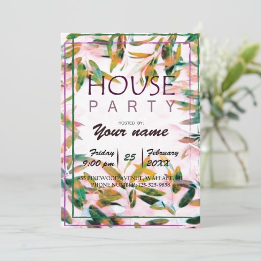 HUISFEEST - uitnodigingskaart Kaart (Staand voorkant)