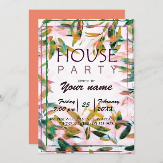 HUISFEEST - uitnodigingskaart Kaart (Voorkant / Achterkant)