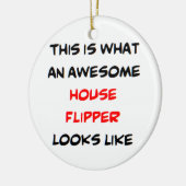 huisflipper, geweldige keramisch ornament (Links)