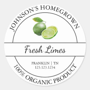 Huisgegroeide tuin vers biologisch Limoen label