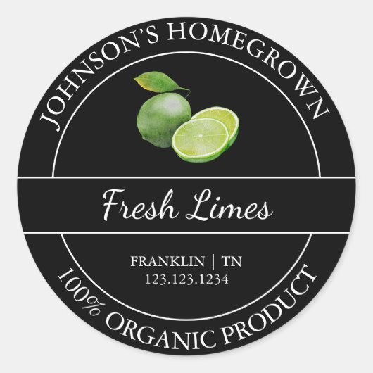 Huisgegroeide tuin vers biologisch Limoen label (Voorkant)