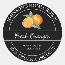 Huisgegroeide tuin vers biologisch Sinaasappel lab Ronde Sticker
