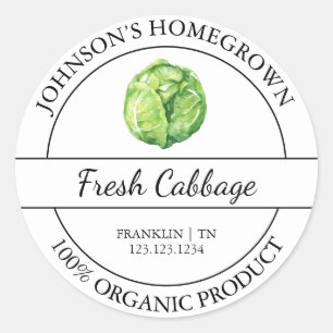 Huisgegroeide tuin Verse biologische kool Label