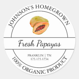 Huisgegroeide tuin Verse biologische papaya Label