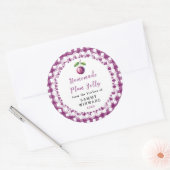 Huisgemaakt pruimenjam-etiket voor pot ronde sticker (Envelop)
