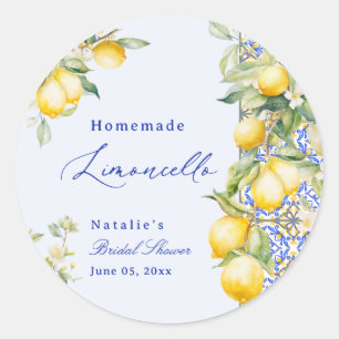 Huisgemaakte Limoncello Bruidsdouche Bedankt Ronde Sticker