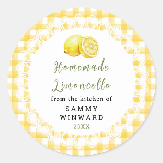 Huisgemaakte Limoncello Fles Etiket (Voorkant)