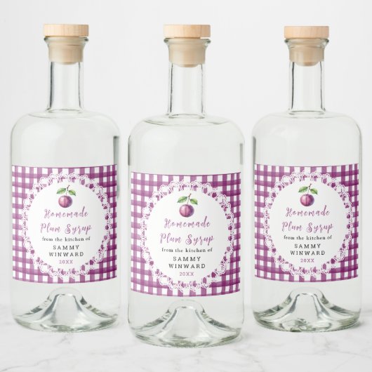 Huisgemaakte Pruimensiroop Fles Etiket (Flessen)