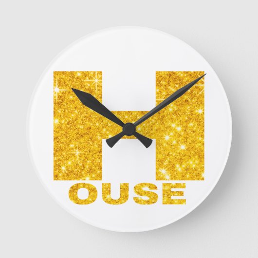 HUISHOU GOLD & GLITTER ONTWERP #2 RONDE KLOK (Voorkant)