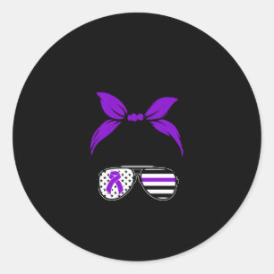 Huishoudelijk geweld Tarrior Ribbon Paarse Warrior Ronde Sticker