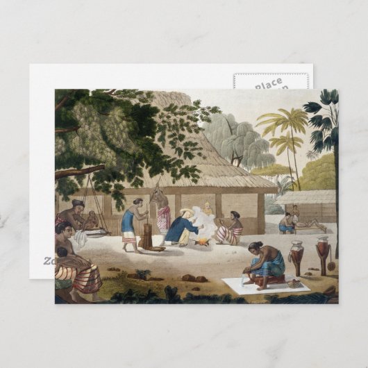 Huishoudelijk leven in Kupang, Timor, bord 10 van  Briefkaart (Voorkant / Achterkant)