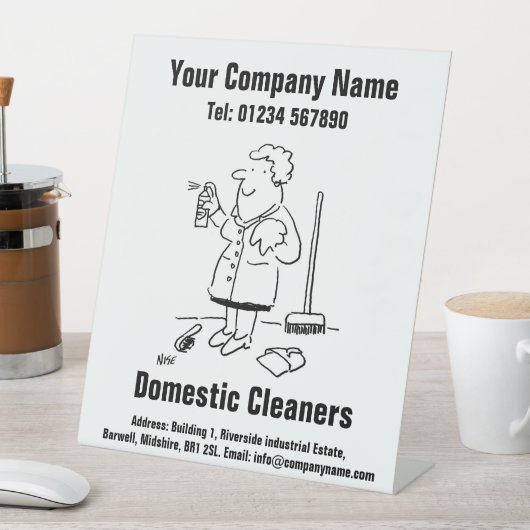 Huishoudelijk schoonmaakbedrijf Kantoor Reclamebord Met Voetstuk (Insitu)