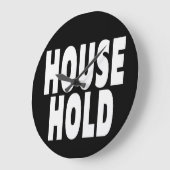 "HUISHOUDELIJK" WITTE LETTERTYPE GROTE KLOK (Hoek)