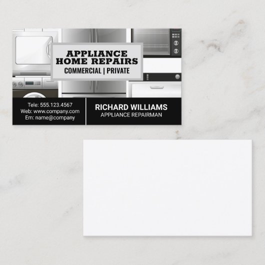 Huishoudelijke apparaten | reparateur visitekaartje (Voorkant / Achterkant)