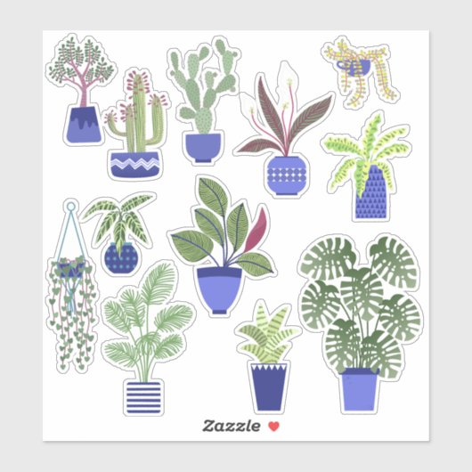 Huishoudelijke Cactus en Succulent Sticker (Vel)