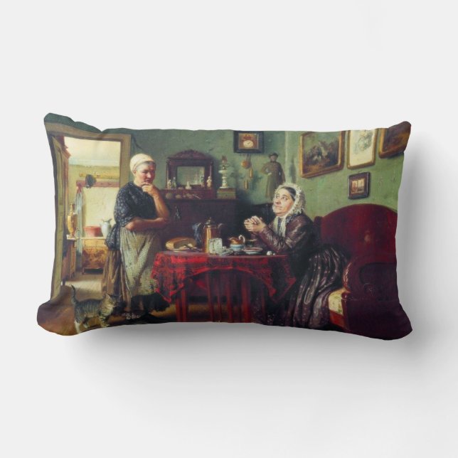 Huishoudelijke conversatie (door Konstantin Makovs Kussen (Voorkant)