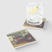 Huishoudelijke conversatie (door Konstantin Makovs Stenen Onderzetter (Zijkant)